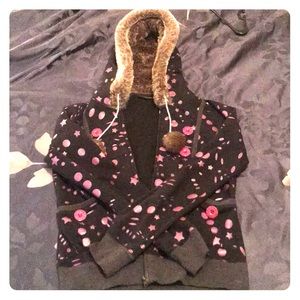 Faux Fur Heatherette Coat